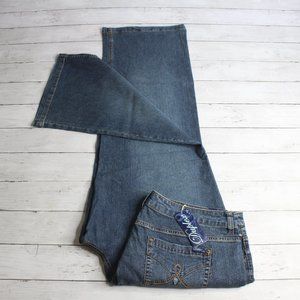 Duplex by Tyte Vintage Women's Denim Blue Jeans Plus Size 24W Embroidered